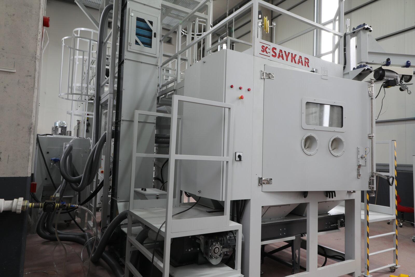 SK 1001 B-E Mekanik Geri Dönüşümlü Otomatik İç/Dış Çap Kumlama Makinesi